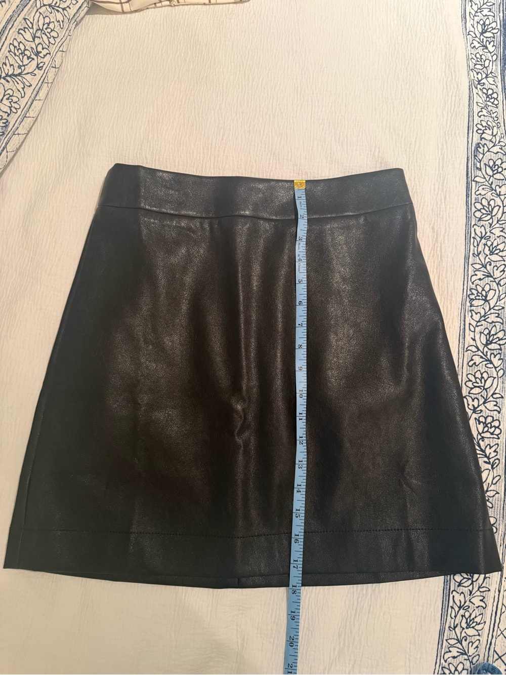 Black Faux Leather A-Line Mini Skirt